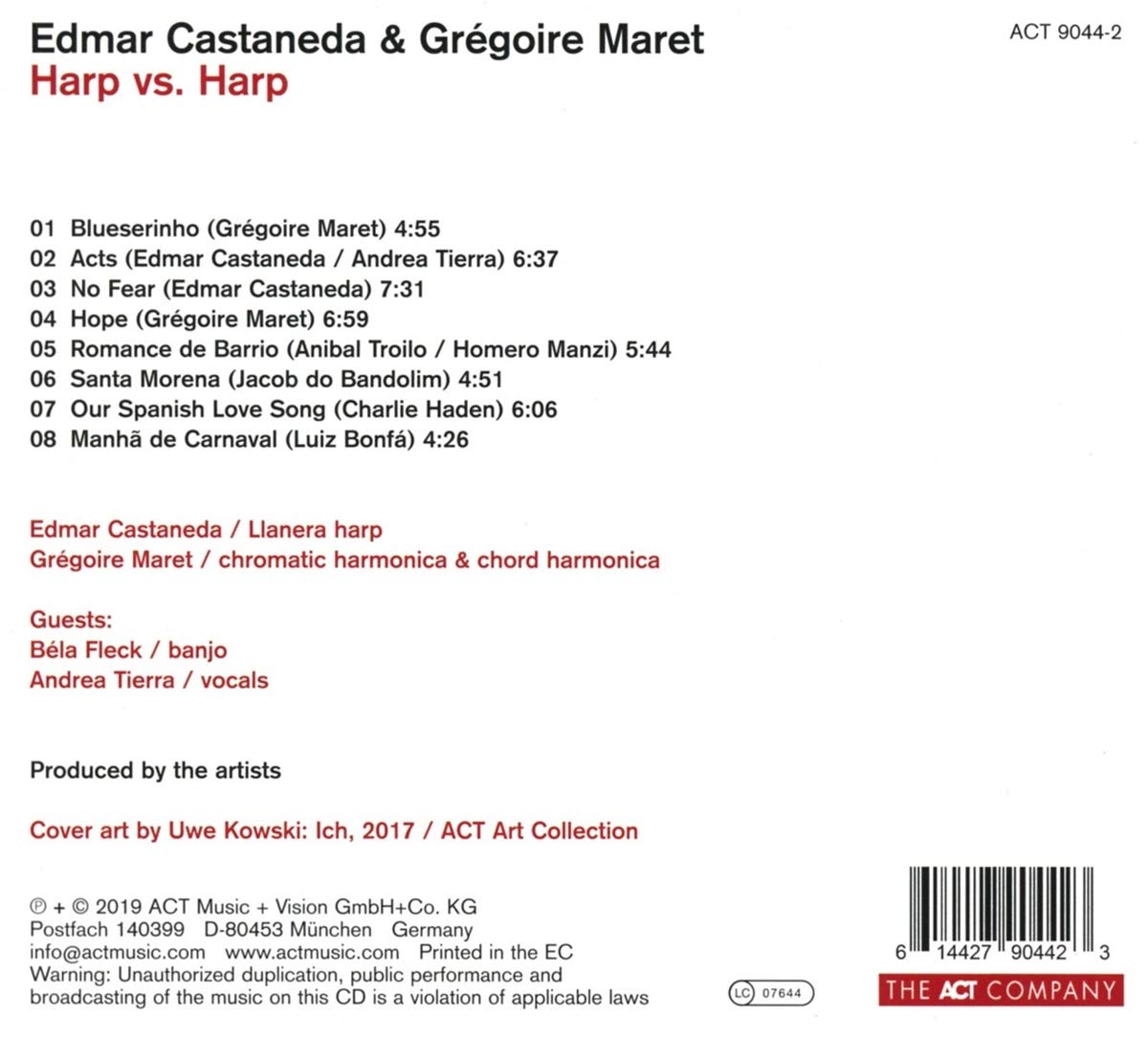 グレゴワール・マレ「ハープ対ハープ」 - CD