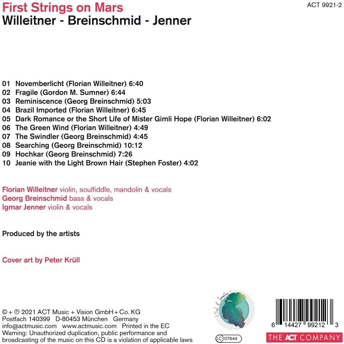 フロリアン・ヴィライター「ファースト・ストリングス・オン・マーズ」 - CD