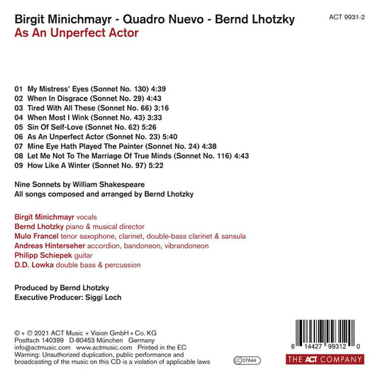 ビルギット・ミニヒマイヤー - 不完全な俳優として - CD